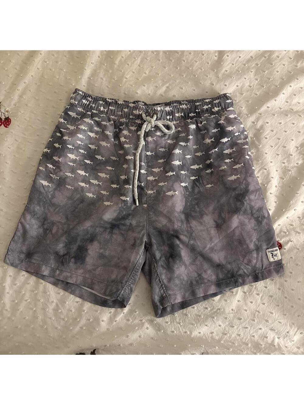 The Endless Summer Shark Swim Trunks Men’s M Gray Tie Dye Beach Shorts
